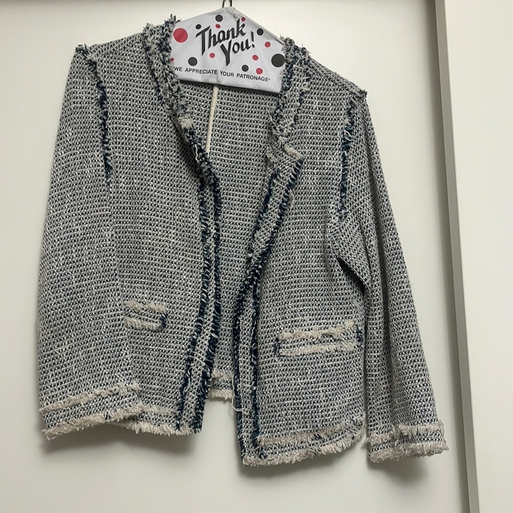 ZARA unlined boucle jacket